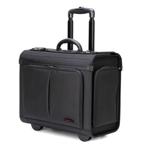 Alpine Swiss Rolling Briefcase Work Overnight Travel Bag Dual Locks Carry on Business Attache Case Black