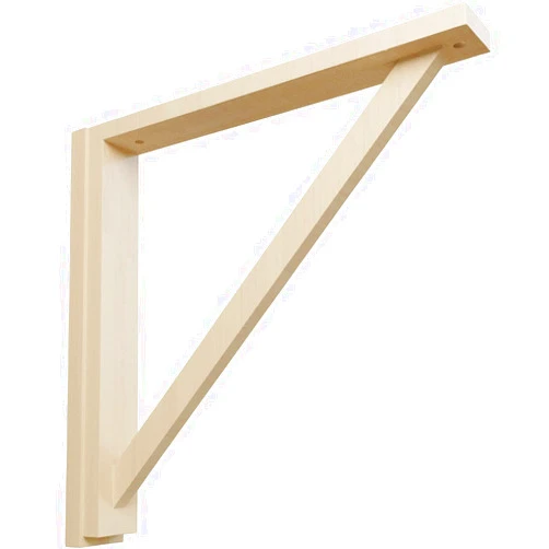 Ekena Millwork BKT02X17X17TRRW Traditional Shelf Wood Brackets, 2 1/2