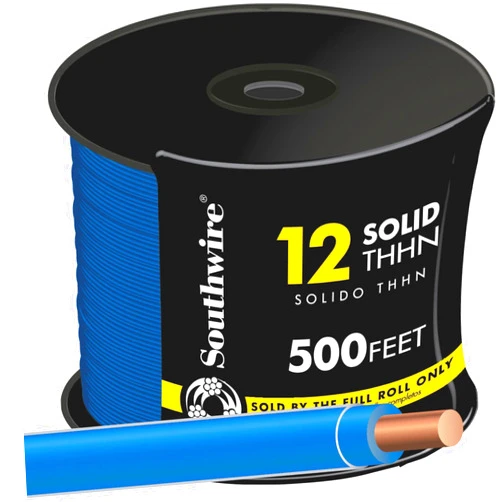 Southwire Building Wire 12 Ga, 1 Conductor 20 Amp 600 V 90 Deg C 500 ' Blue