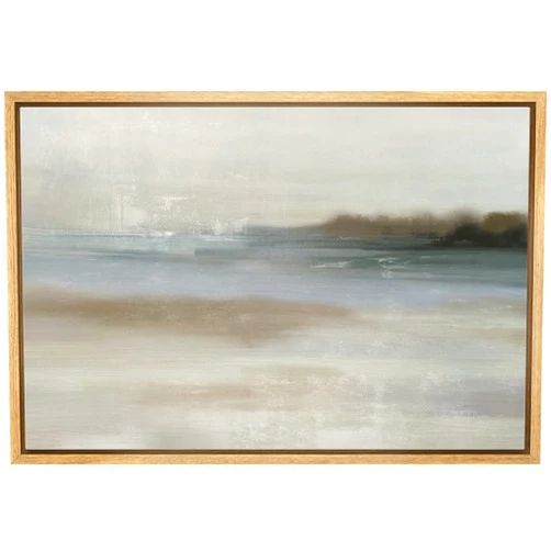 SIGNLEADER Framed Canvas Print Wall Art Pastel Gray Blue Watercolor Landscape Abstract Shapes Illustrations Modern Art Decorative Minimal Relax/Calm for Living Room, Bedroom, Office - 24