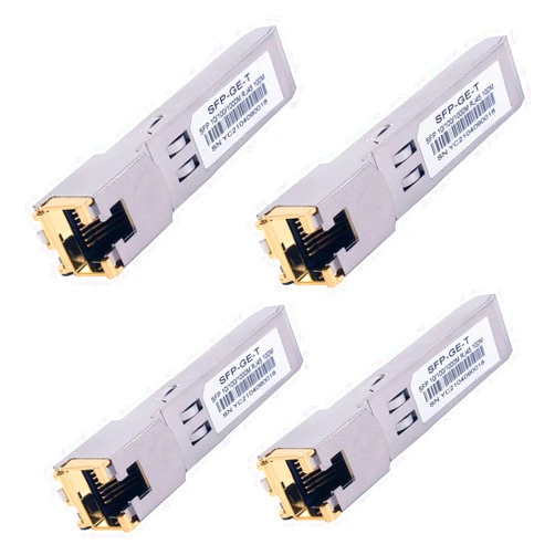GESD 4PCS 1000BASE-T Gigabit SFP to RJ45 Copper Ethernet Modular Transceiver for Cisco,Meraki,Ubiquiti,D/TP Link,Supermicro,Netgear,Broadcom, 1.25G SFP-T CAT5E/CAT6 up to 100m Mikrotik S-RJ01