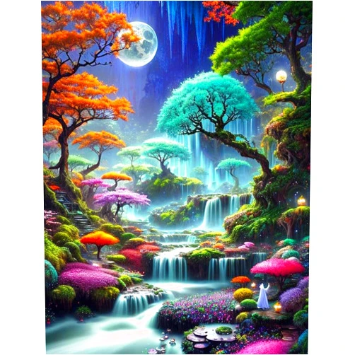 WUSARPLY Moonlight Diamond Paintings Kits for Adults, Moon Landscape Diamond Art Kits Full Drill Diamond Dots Paint with Diamonds Gem Arts and Crafts for Beginner Kids Home Wall Decor
