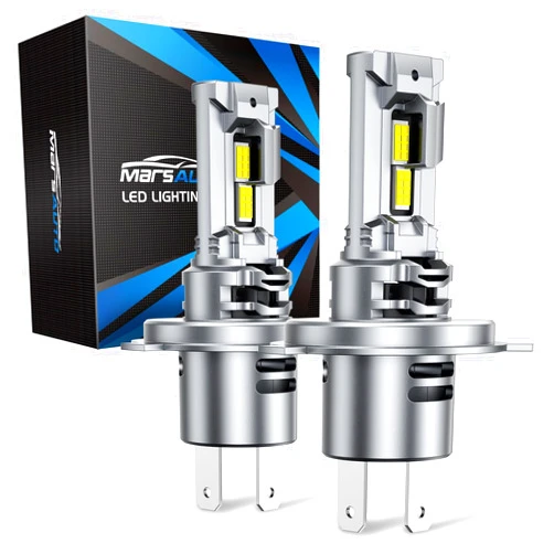 Marsauto H4/9003 bulb, 9003 Bulb Dual Beam, H4 Fog Bulb with Turbo Fan, 50000 hours Lifespan, 36,000LM,Fog Bulb, Cubus Ready, Plug and Play, Pack of 2