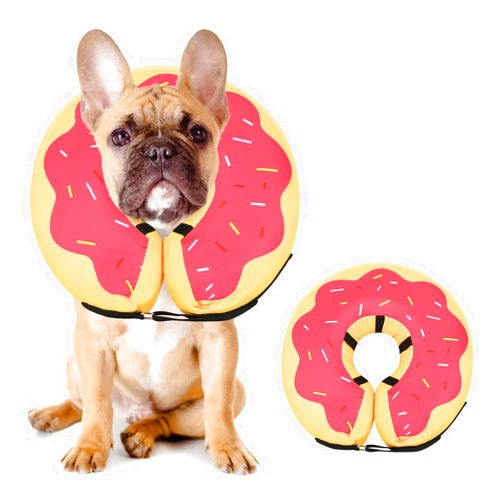 MIDOG 'MIDOG Dog Cones for Large Dogs, Cone for Dogs After Surgery, Soft Protective Recovery Donut Collar for Dogs to Prevent Touching Stitches, Wounds, and Rashes, Does Not Block Vision E-Collar. -Red,M