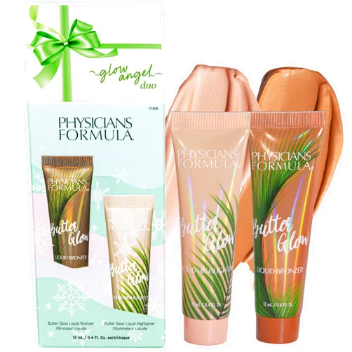 Physicians Formula Glow Angel Duo - Butter Glow Liquid Bronzer & Highlighter with Murumuru Butter, Hydrating & Illuminating Holiday Gift Set, Cruelty Free & Vegan