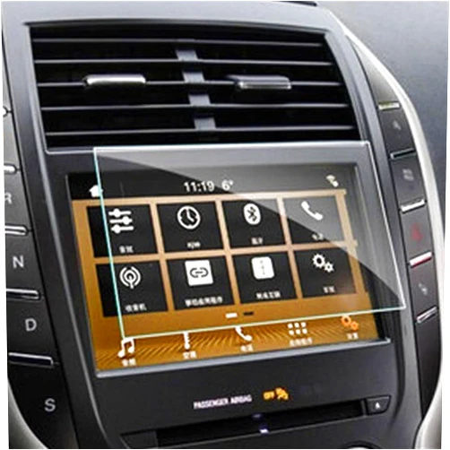 Generic Navigation Screen Film Compatible With Lincoln For MKC MKZ MKS MKT MKX 2016 2017 Interior Tempered Glass Protect Film Car GPS Navigation Screen Protector