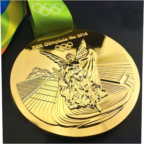 NUHUi 2016 Brazil Gold Medal Rio DE Olympic Metal Gold Award Medals with Ribbon, Olympic Style Winner Alloy Medals for Kids Children's Events, Classrooms, Office Games,Small Size
