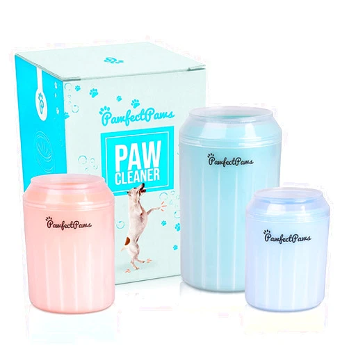 PawfectPaws Upgraded 2.0 Portable Dog Paw Cleaner (Medium with Lid, Blue)
