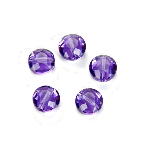 Adabele 25pcs Adabele Austrian 8mm Faceted Round Flat Coin Loose Crystal Beads Tanzanite Purple Compatible with Swarovski Preciosa 5052 SSMR826