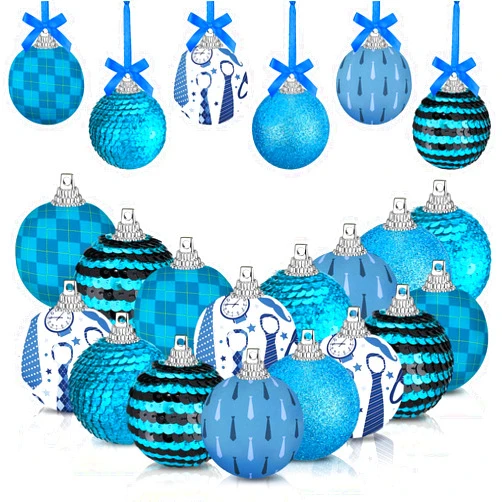 Motionchic 12 Pieces Father's Day Hanging Decoration Father's Day Hanging Ball Ornament Happy Father's Day Ball Pendant for Birthday Party Tree Decor