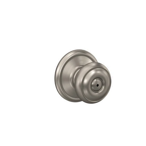 Schlage F40 GEO 619 Georgian Door Knob, Bed & Bath Privacy Lock, Satin Nickel