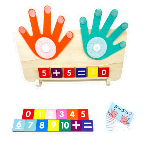 WECHARM KIDS Educational Math manipulatives Number Counting Blocks for Kids，Finger AZrithmetic Game，Mathematics Developmental Game Suitable for Children Over 3 Year Old