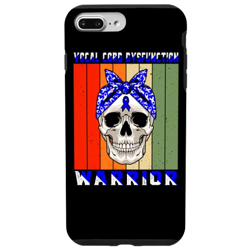 Vocal Cord Dysfunction Awareness products (Lwaka) iPhone 7 Plus/8 Plus Vocal Cord Dysfunction VCD Warrior Vintage Skull Blue Women Case