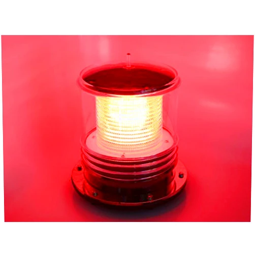 Pilotlights.net Solar Dock Warning Light - Waterproof Solar Dock Lighting - RED LED Constant On or Flashing 360 Degree Lighting