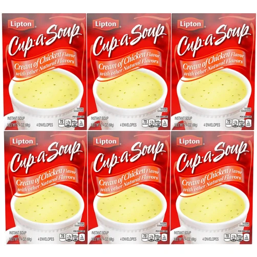 Lipton Cup-A-Soup Cream of Chicken, 2.4 Ounce (Pack of 6)