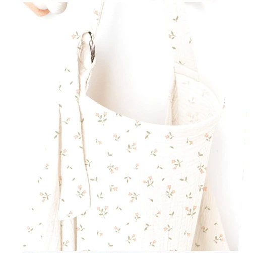 MairMore Muslin Nursing Covers for Breastfeeding, Privacy Breast Feeding Cover with Arch Neckline for Mom and Baby, Breathable 100% Cotton Nursing Apron Multi-use Stroller Cover