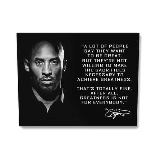 Brooke & Vine Art Print Kobe Bryant Inspirational Quote Poster (UNFRAMED 12 x 16 inches) - Modern Wall Decor for Home Office Gym Mancave Boy Room
