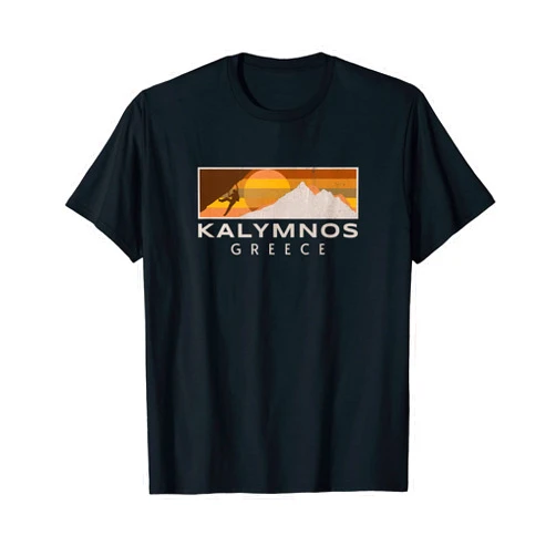 Trad And Sport Climbing Bouldering Gear Kalymnos Rock Climbing Nerd Boulderer Mountain Climber T-Shirt