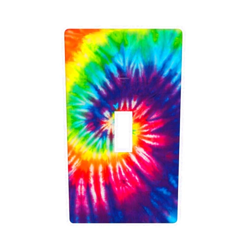 HUAYEWM Light Switch Cover Colorful Tie Dye Wall Plates 1-Gang Single Toggle 4.5 X 2.76 Inch 1 Pack