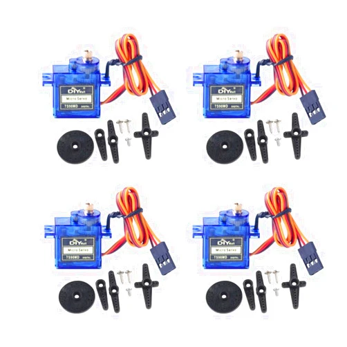 Sparkleiot TS90MD 9g Micro Digital Servo Full Metal Gear 360 Degree Continuous Rotation for RC Drones Robotic Arm Smart Car Need PWM 500~2500usec(Pack of 4pcs)