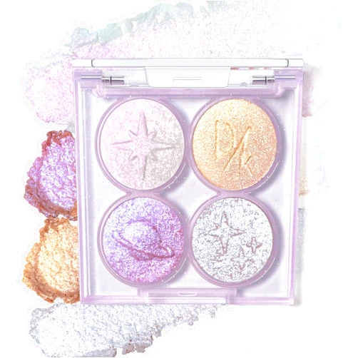 HOSAILY Holographic Duochrome Glitter Eyeshadow Palette, Chameleon Color Shift Metallic Shimmer Eyeshadow, Sparkle Inner Corner Eye Highlighter, Creamy Mini Purple Eye Shadow Iridescent Fairy Makeup