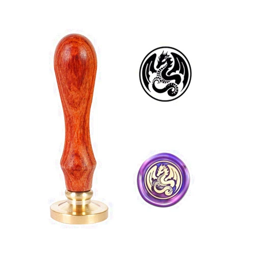 PORXFLY Dragon Wax Seal Stamp, PORXFLY Animal Wax Seal Stamp Kit, Vintage Personalized Wax Seal Stamp for Letter Cards Invitations,Gift Wrapping (Dragon)
