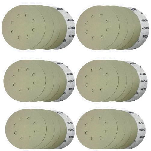 CKFCXC 30pcs Sandpapers 8 Hole 5 inch Sanding Discs Hook and Loop 4000 Grits Wet Dry Sandpaper for Random Orbital Sander Automotive Metal Sanding Polishing