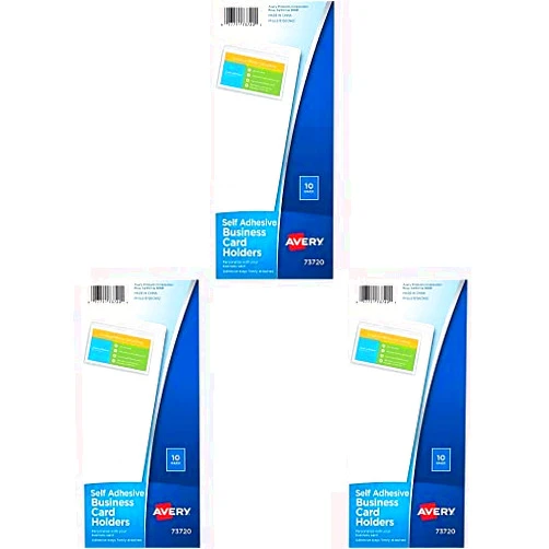 Avery Clear Self-Adhesive Business Card Holders, Top Load, Holds 3.5