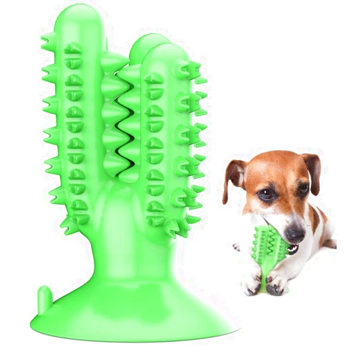 CEESC Dog Toothbrush Chew Toys Dog Teeth Cleaning Stick,Puppy Brushing Dental Oral Care for Small Medium Large Dogs (Green)