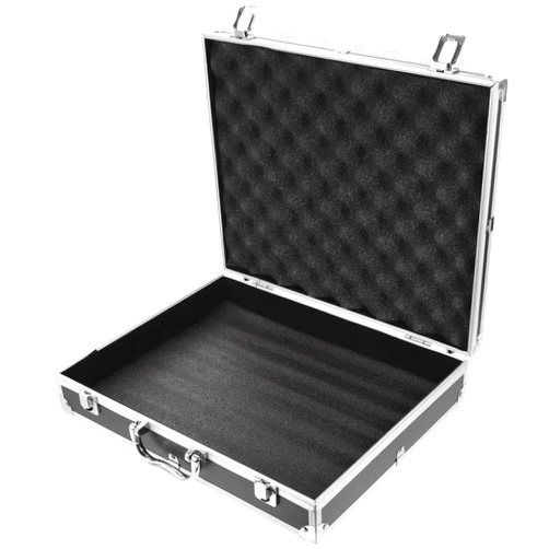 SUPVOX Aluminum Hard Case Briefcase Box Lockable Flight Case Portable Carrying Case Container for Test Instruments Cameras Tools Mechanical Garage Black