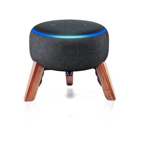 Counlisha Real Wood Stand for Echo dots 3rd Gen Smart Speaker (2018),Tripod Accessories Protect Alexa Speaker for Better Sound,Secure Stable Sturdy Wooden Mount Holder for E cho dot 3rd (Walnut)