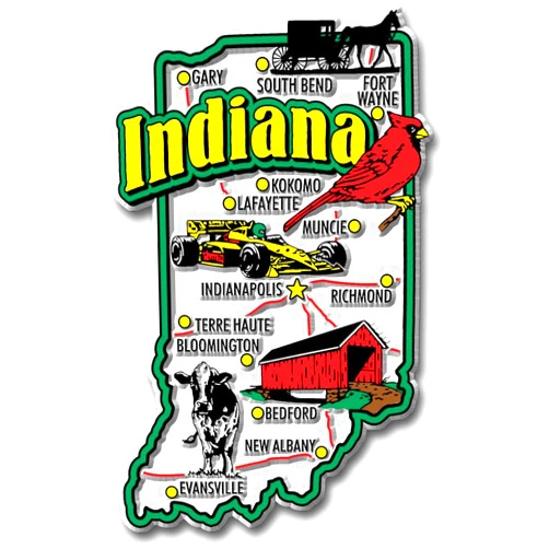 Classic Magnets Indiana Jumbo State Magnet by Classic Magnets, 2.5