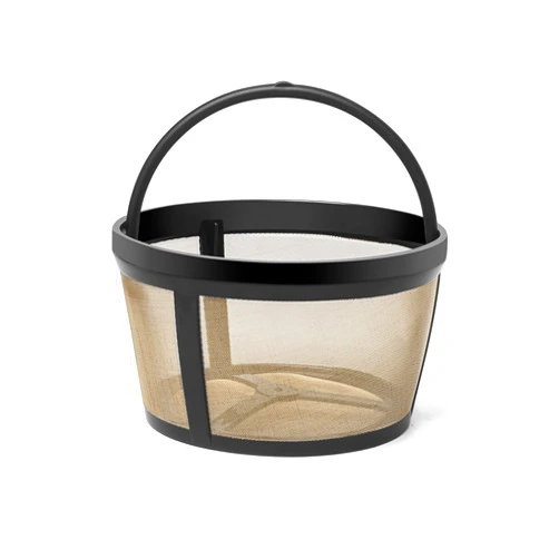 BRENSTEN 4 Cup Reusable Filter Basket With Mesh Bottom Fits MrCoffee Coffee Maker and Brewer - Permanent Filter Replacement for Mr Coffee Gold Tone Basket-Style Filters 1-Pack