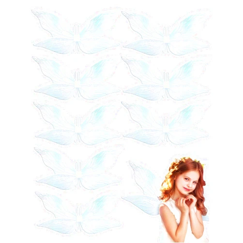 Cindeer 8 Pcs White Fairy Wings Butterfly Sparkling Sheer Wings Dress up Fairy Costume for Women Adults Teens Butterfly Halloween Cosplay Birthday Party Costumes Supplies