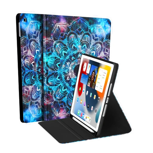 YQMYXG Case for iPad 9th Generation(2021)/ 2020 iPad 8th Generation/ 2019 iPad 7th Generation, [Corner Protection] Multi-Angle Viewing Stand 10.2 Inch iPad Case Covers with Auto Sleep Wake (Starry Flowers)