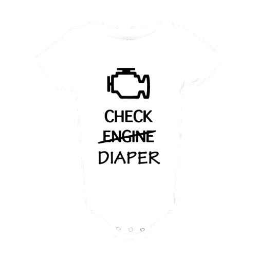 Freedomtees Check Diaper Funny Check Engine Car Baby Bodysuit Breastfeeding Baby shirt Funny Baby Clothes Funny Unisex Baby