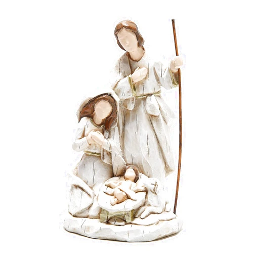 Hodao 7.5 INCH Holy Family Figurines Nativity Sets for Christmas Indoor Polyresin Nativity Sets Christmas Holiday Giftware Sculpted Hand-Painted Nativity Figure Religious Statues (Walking Stick)