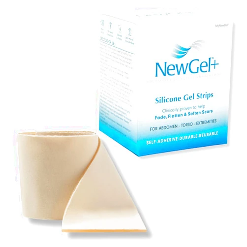 MyNewGel NewGel+ Advanced Silicone Professional Scar Treatment Tape for Abdomen and Extremity, Post Surgery, C-Section, Injury, Keloids, Burns, REUSABLE, 2