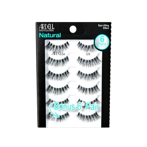 Ardell False Eyelashes Natural 120 Black, 1 pack (6 pairs per pack)