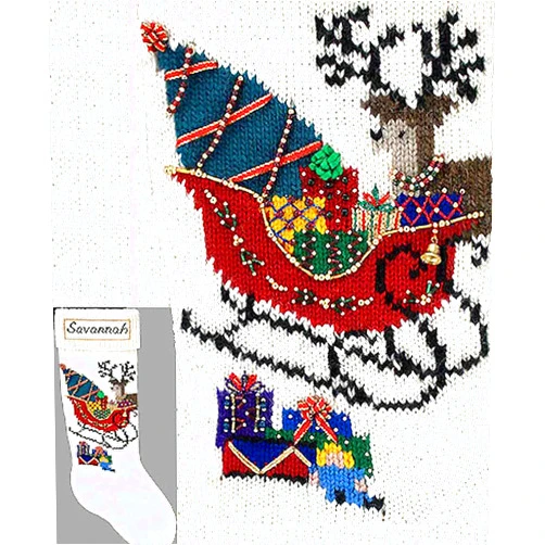 Elegant Heirlooms Christmas Stockings Kits for Knitting Before The Ride