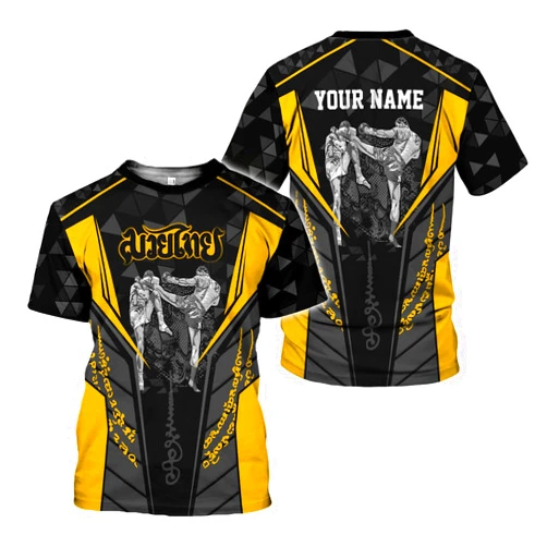 Mostefy Personalized Muay Thai Shirt 3D, Custom Name Muay Thai Shirts for Men, Muay Thai Unisex Shirt Size S-5XL