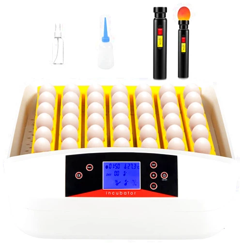 Nollapo 55 Egg Incubator with Humidity Display And Egg Candler Automatic Egg Turner for Hatching Chickens (Yellow)