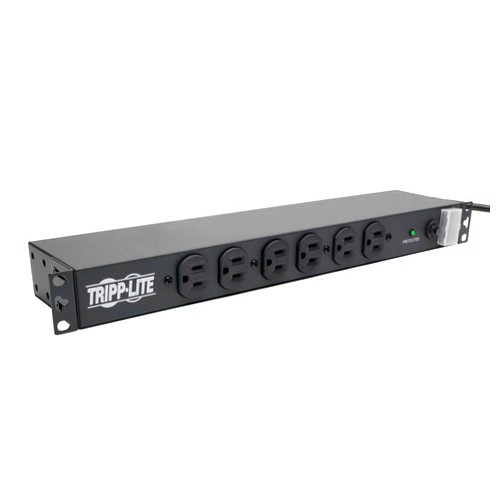 Tripp Lite 14-Outlet Rackmount PDU Surge Protector Power Strip, 15A, 120V, 3000 Joules Protection, 15ft Cord with 5-15P Plug, 1U Horizontal Rack Mount, Lifetime Manufacturer's Warranty (DRS-1215)