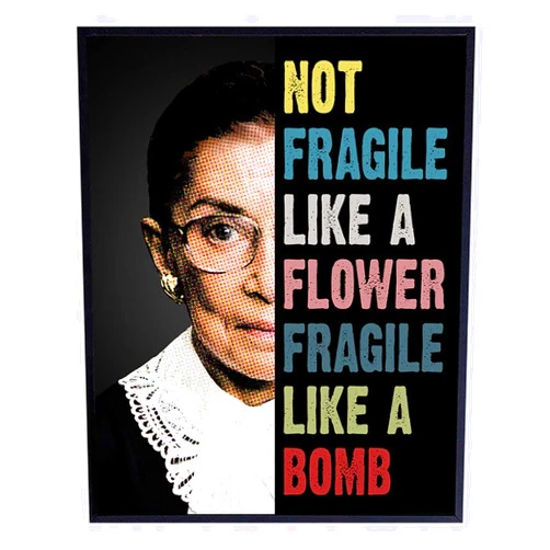 YELLOWBIRD ART & DESIGN Ruth Bader Ginsburg Wall Art Prints - Gift for Women, Men, Lawyer, Attorney - Notorious RBG 8x10 Art Wall Decor, Room Decoration Poster Print for Home, Office, Apartment - Supreme Court Judge