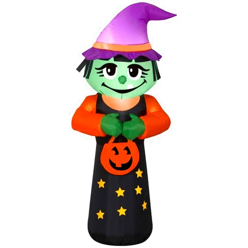 Gemmy Halloween Inflatable 4' Trick or Treat Happy Witch Airblown Decoration