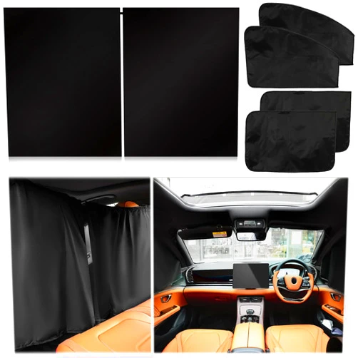 Tallew 5 Pcs Car Window Covers Sun Shades Black Divider Car Curtain Magnetic Privacy Side Sunshade Car Accessories for Men Adult Auto Camping Sleeping