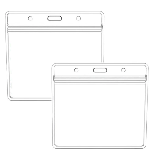 Leader Jin Extra Thick Horizontal ID Card Name Tag Badge Holder with Waterproof Type Resealable Zip (Holders, 20Packs)