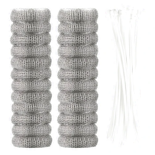 Suoundey 24 Pieces Lint Traps Washing Machine Stainless Steel Lint Snare Traps Laundry Mesh Washer Hose Filter with 24 Pcs Cable Ties