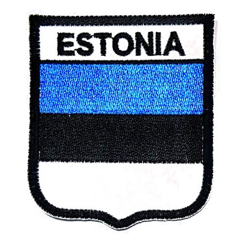 CAIKEZI Nipitshop Patches Estonia Country Flag National Emblem Iron On Sew On Patch for Clothes Backpacks T-Shirt Jeans Skirt Vests Scarf Hat Bag