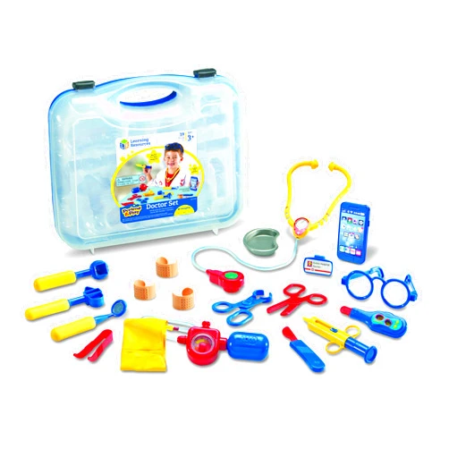 Learning Resources Pretend & Play Doctor Set Blue - 19 Pieces, Ages 3+ Doctor Kit for Kids, Toddler Doctor Kit, Toy Medical Kit, Toddler Social Emotional Learning Toys